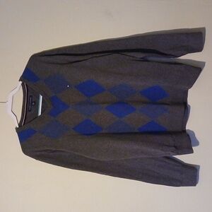 Tommy Hilfiger Grey and Royal Blue Shirt Size XL